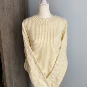 NWOT - Kaileigh cream color acrylic sweater. Size L.